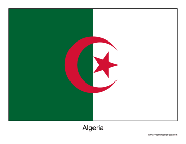 Algeria Free Printable Flag