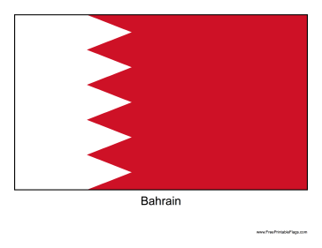 Bahrain Free Printable Flag