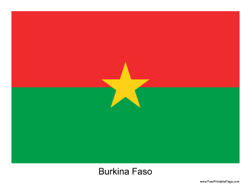 Burkina Faso Free Printable Flag