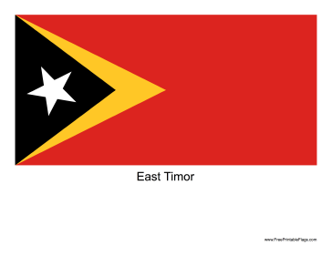 East Timor Free Printable Flag