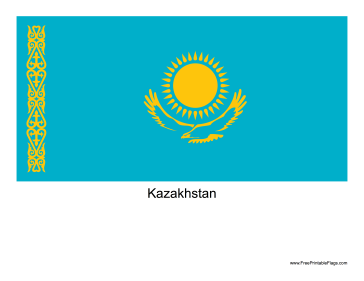 Kazakhstan Free Printable Flag