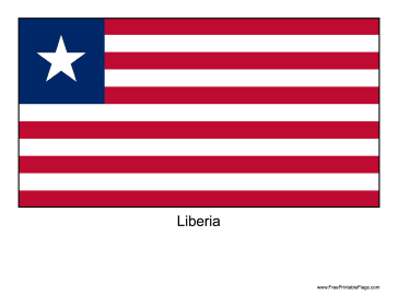 Liberia Free Printable Flag