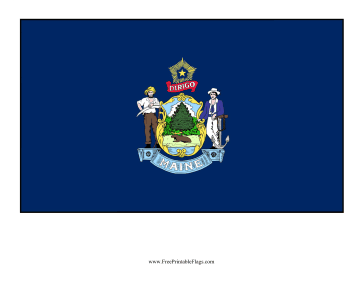 Maine Free Printable Flag