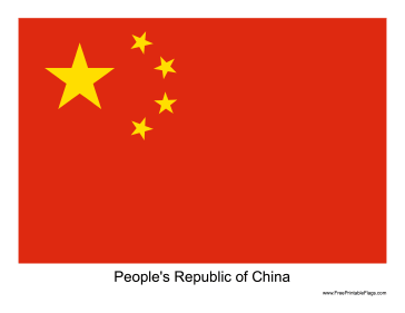 People's Republic of China Free Printable Flag