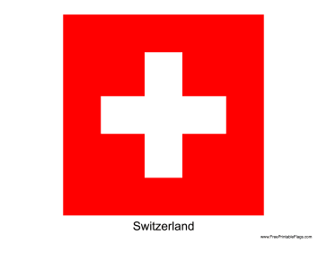Switzerland Free Printable Flag