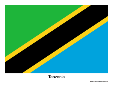 Tanzania Free Printable Flag