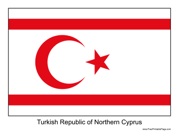 Turkish Republic of Northern Cyprus Free Printable Flag