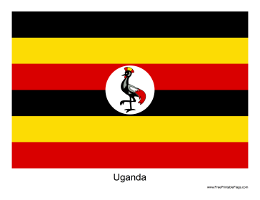 Uganda Free Printable Flag