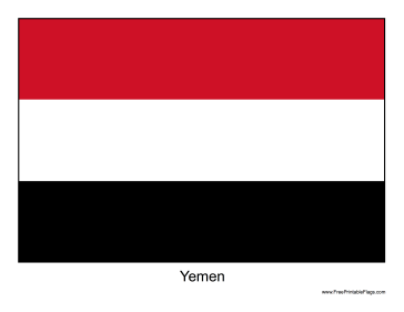 Yemen Free Printable Flag