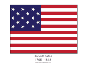 United States 1795-1819 Free Printable Flag