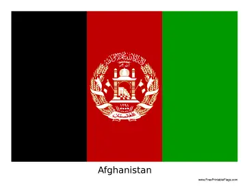 Afghanistan Free Printable Flag
