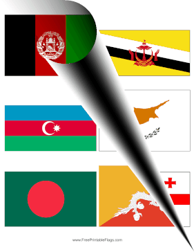 All Asia Flags Mini Free Printable Flag