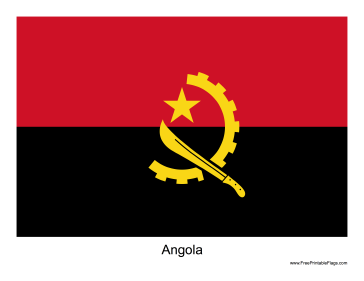 Angola Free Printable Flag