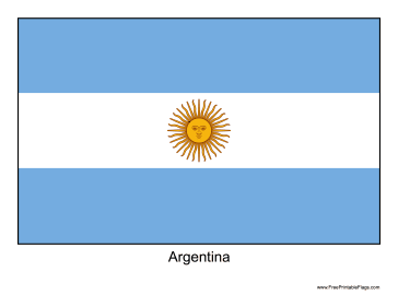 Argentina Free Printable Flag