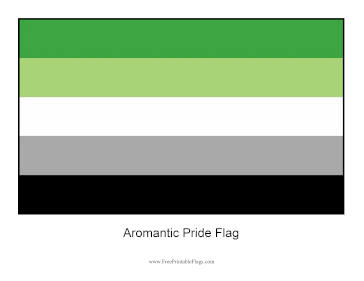 Aromantic Pride Free Printable Flag