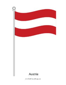 Austria Waving Free Printable Flag