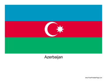Azerbaijan Free Printable Flag