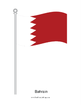 Bahrain Waving Free Printable Flag