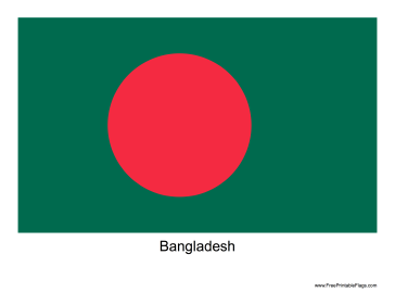 Bangladesh Free Printable Flag
