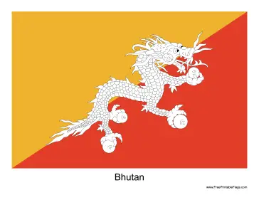 Bhutan Free Printable Flag
