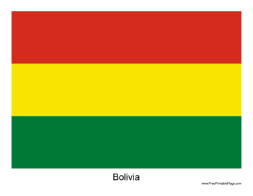 Bolivia Free Printable Flag