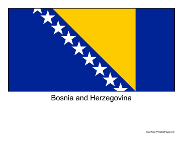 Bosnia and Herzegovina Free Printable Flag