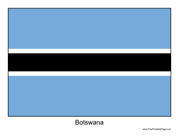 Botswana Free Printable Flag