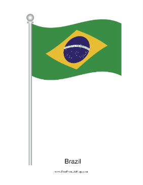 Brazil Waving Free Printable Flag