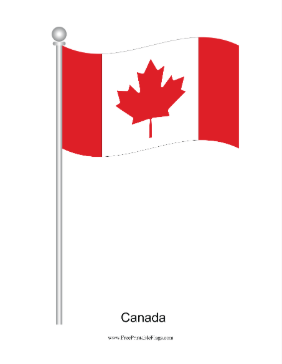 Canada Waving Free Printable Flag