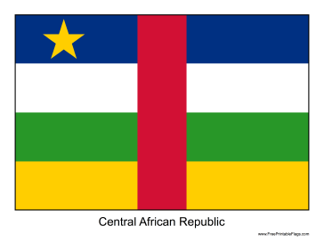 Central African Republic Free Printable Flag