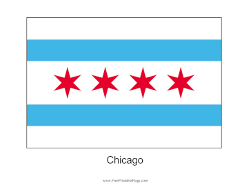 Chicago Free Printable Flag