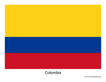 Colombia Free Printable Flag