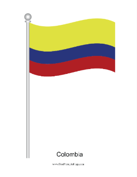 Colombia Waving Free Printable Flag