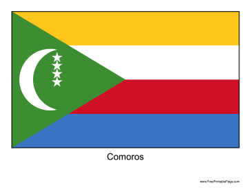 Comoros Free Printable Flag