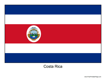 Costa Rica Free Printable Flag