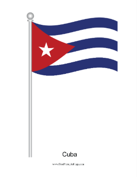 Cuba Waving Free Printable Flag