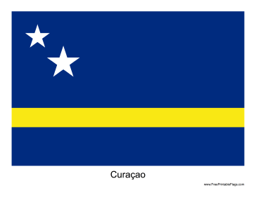 Curaçao Free Printable Flag