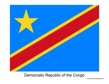 Democratic Republic of the Congo Free Printable Flag