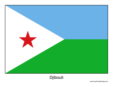 Djibouti Free Printable Flag