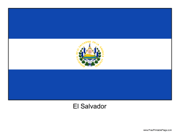 El Salvador Free Printable Flag