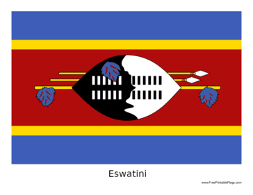 Eswatini Free Printable Flag