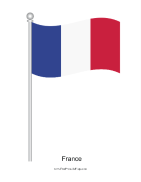 France Waving Free Printable Flag