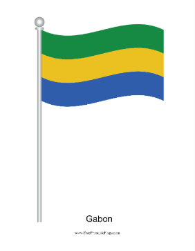 Gabon Waving Free Printable Flag