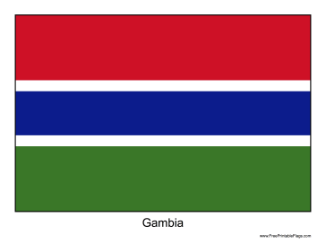 Gambia Free Printable Flag