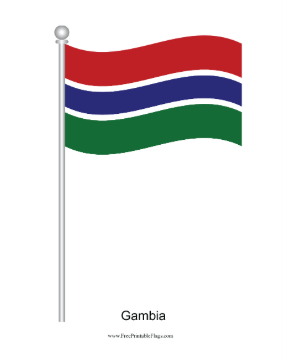Gambia Waving Free Printable Flag