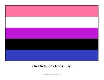 Genderfluidity Pride Free Printable Flag