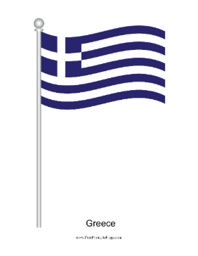 Greece Waving Free Printable Flag
