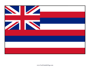 Hawaii Free Printable Flag