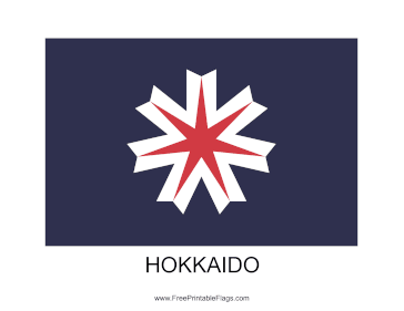 Hokkaido Free Printable Flag