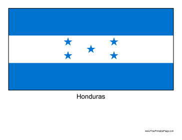 Honduras Free Printable Flag